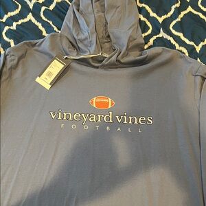 Vineyard Vines Slate Blue Football Hoodie